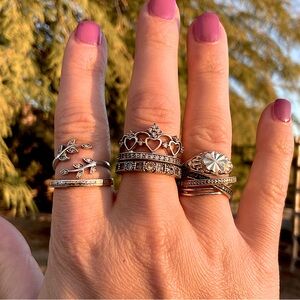 👑 Sterling Silver Queen Stacker Set